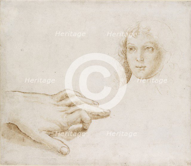 Studies of a Head and a Hand, late 15th-early 16th century. Artist: Perugino.