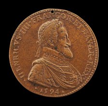 Henri IV, 1553-1610, King of France 1589 [obverse], 1594. Creator: Philippe Danfrie.