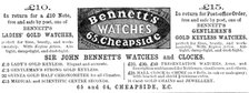 Bennett's Watches, 1883.  Creator: Unknown.