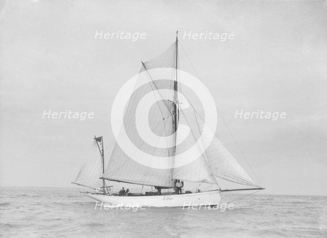 The yawl 'Colleen' under way, 1912. Creator: Kirk & Sons of Cowes.