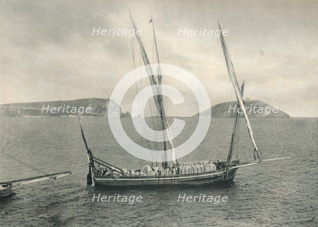 Sailing boat in the harbour of Naples, Italy, 1927. Artist: Eugen Poppel.