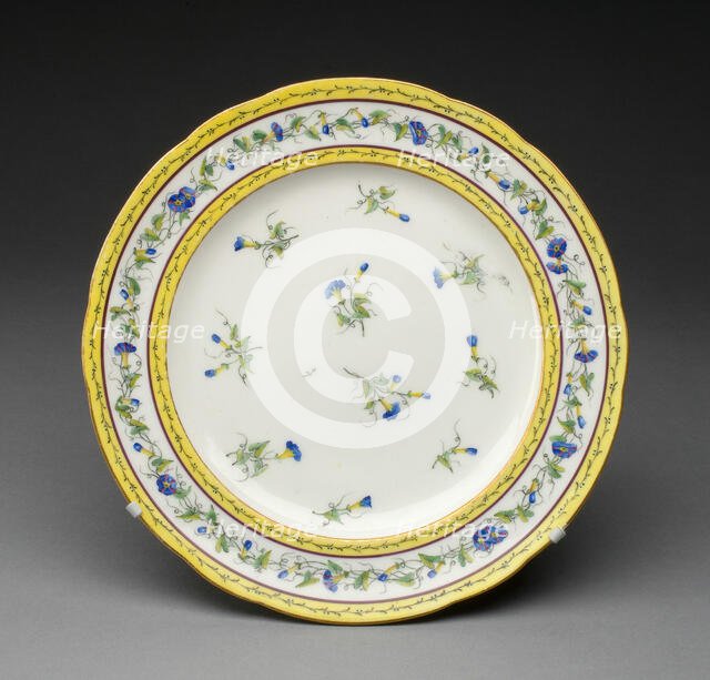 Plate, Sèvres, 1788. Creators: Sèvres Porcelain Manufactory, André-Vincent Vieillard.