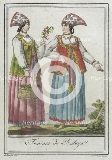 Costumes de Différents Pays, 'Femmes de Kaluga', c1797. Creators: Jacques Grasset de Saint-Sauveur, LF Labrousse.