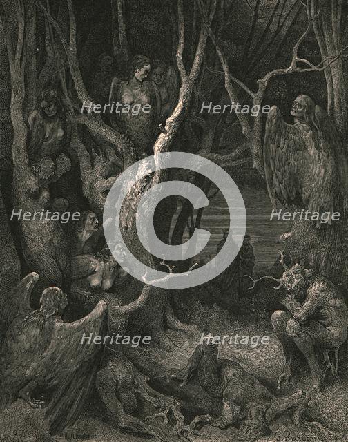 'Here the brute Harpies make their nest', c1890.  Creator: Gustave Doré.