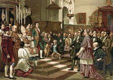 Scene of the oath in the Courts of Cadiz, in 1812, a copy of a Painting by Casado del Alisal, chr…