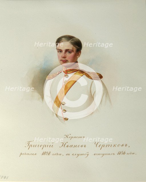 Portrait of Grigory Ivanovich Chertkov (1828-1884) (From the Album of the Imperial Horse Guards), 1846-1849. Artist: Hau (Gau), Vladimir Ivanovich (1816-1895)