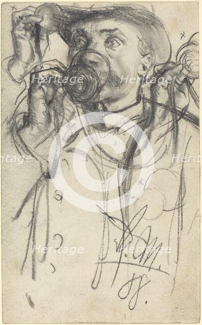 Studies of a Man Drinking, 1888. Creator: Adolph Menzel.