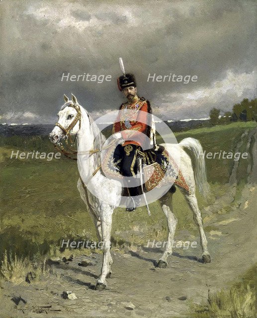 Portrait of Emperor Nicholas II (1868-1918), 1907.  Creator: Makovsky, Alexander Vladimirovich (1869-1924).