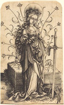 Saint Catherine, c. 1500. Creator: Master P. W. of Cologne.