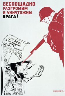 'Let's Smite and Annihilate the Enemy Hip and Thigh!', 1941.  Artist: Kukryniksy