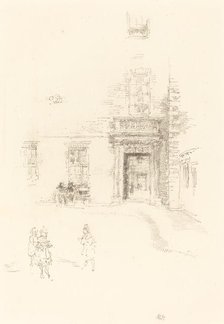 Courtyard, Chelsea Hospital, 1888. Creator: James Abbott McNeill Whistler.