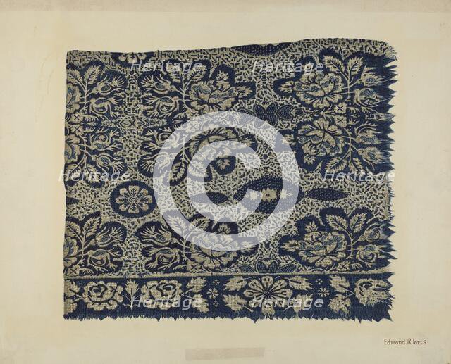 Woolen Coverlet, c. 1941. Creator: Edmond Lorts.