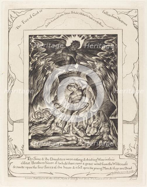 The Destruction of Job's Sons, 1825. Creator: William Blake.
