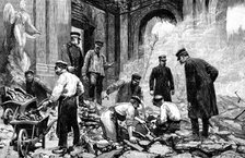 The Royal Palace of Laeken, Brussels, destroyed by fire: searching for valuables, 1890. Creator: R. Taylor.