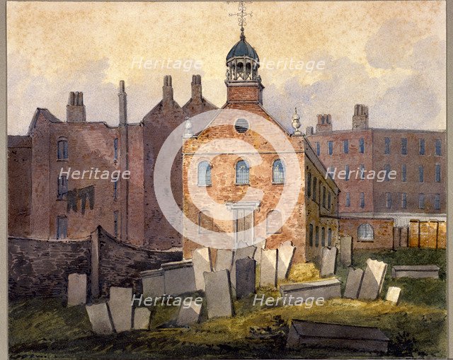 St Marylebone Old Church, London, c1815. Artist: William Pearson