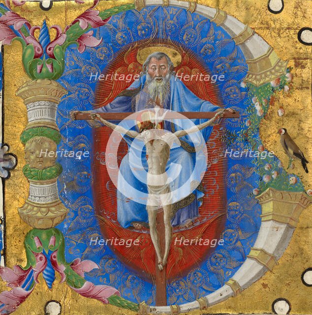 Initial B: The Trinity, about 1460-1470. Creator: Taddeo Crivelli.