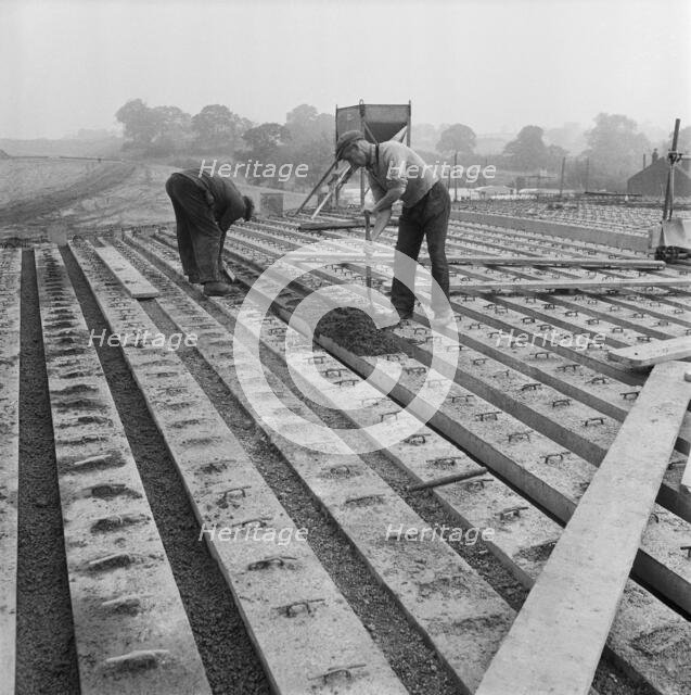 Construction of the Birmingham to Preston Motorway (M6), Staffs, 20/09/1961 Creator: John Laing plc.
