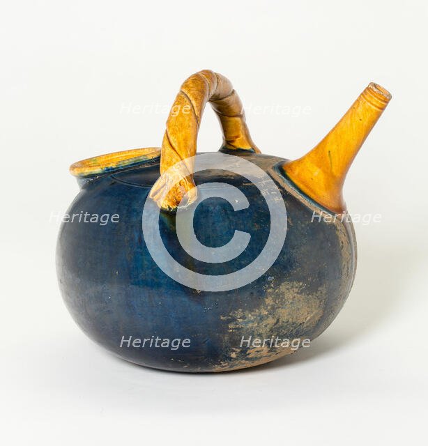 Spouted ewer with handle in the form of a wisted rope, possibly Liao dynasty (907-1125).  Creator: Unknown.