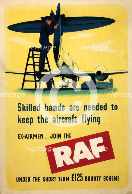 'Skilled hands are needed to keep the aircraft flying...', WWII poster, between 1939 and 1946. Creator: Central Office of Information.