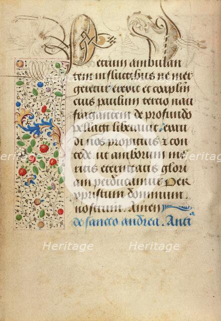 Decorated Text Page; Prayer Book of Charles the Bold, 1469. Creator: Nicolas Spierinc.