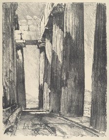 The Portico of the Parthenon, 1913. Creator: Joseph Pennell.