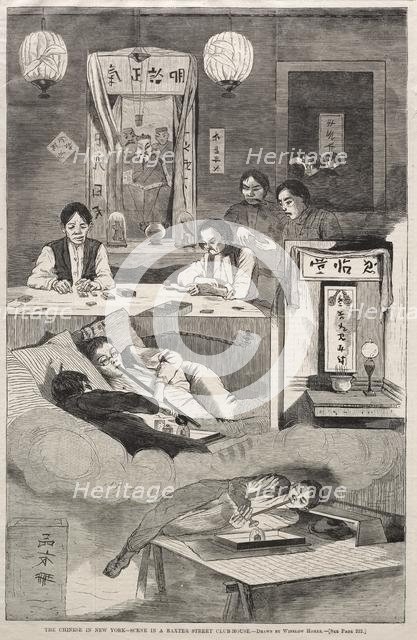 The Chinese in New York - Scene in a Baxter Street Club-House, 1874. Creator: Winslow Homer (American, 1836-1910).