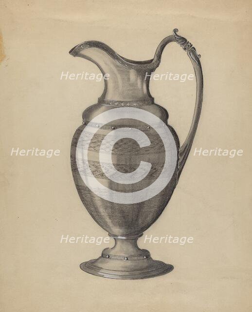 Pewter Pitcher, 1935/1942. Creator: Gertrude Schmidt.