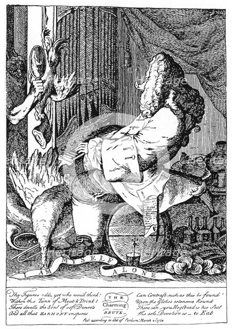 Caricature of George Frideric Handel (1685-1759), 1754. Artist: Unknown