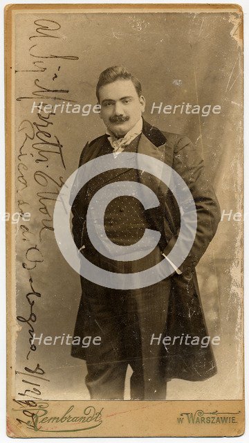 Portrait of the opera singer Enrico Caruso (1873-1921), 1900s. Creator: Photo studio Rembrandt, Warsaw.