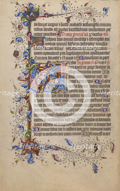 Decorated Initial V; Psalter, 1420-1430. Creator: Unknown.