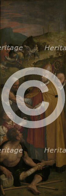 Saint Eligius of Noyon Assists the Lame and Buries the Dead, 1588. Creator: Ambrosius Francken I.