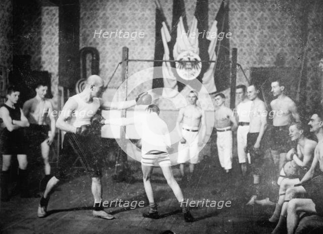 Boxing class in Joe Edward's School, Berlin, between c1910 and c1915. Creator: Bain News Service.