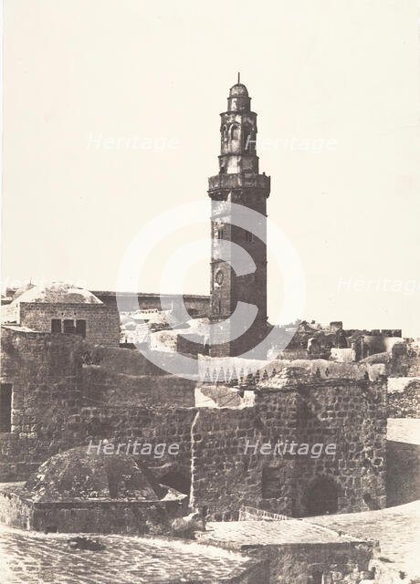 Jérusalem, Minaret de la Rue du Patriarche, 1854. Creator: Auguste Salzmann.