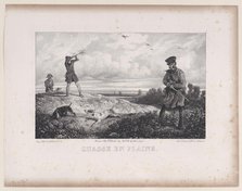 Hunting in the Field, from the series Hunting Scenes, 1829. Creator: Alexandre Gabriel Decamps.