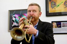 Stuart Henderson, Stuart Henderson Quartet, Clocktower Cafe Jazz Club, Croydon, London, April 2025. Creator: Brian O'Connor.