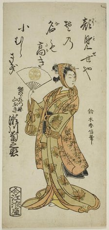 The Actor Segawa Kikunojo II as Yamabuki, the sister of Hata Rokurozaemon, in the play "Sh..., 1763. Creator: Suzuki Harunobu.
