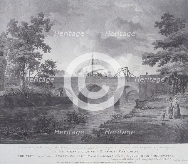The aqueduct at Barton, near Manchester, 1793. Artist: William Orme