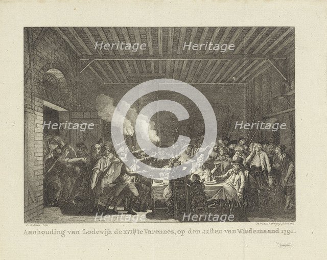 The arrest of Louis XVI and his family at Varennes, June 22, 1791, 1799.