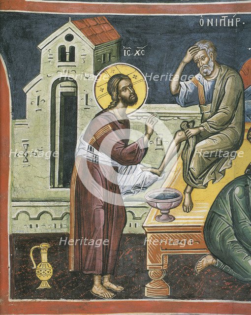Christ Washing the Feet of the Apostles, 16th century. Artist: Byzantine Master  