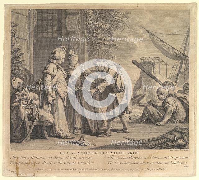 Le Calandrier des Vieillards (The Calendar of Old Men, from Suite d'Estampes Nouve..., 18th century. Creator: Nicolas de Larmessin.