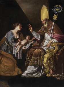 A Woman presenting her Child to Saint Blaise, First Half of 17th cen.. Creator: Gentileschi, Artemisia (1598-1653).
