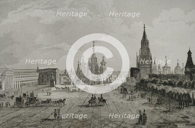 Red Square, Moscow, Russia, 1839. Creator: Augustin François Lemaitre.
