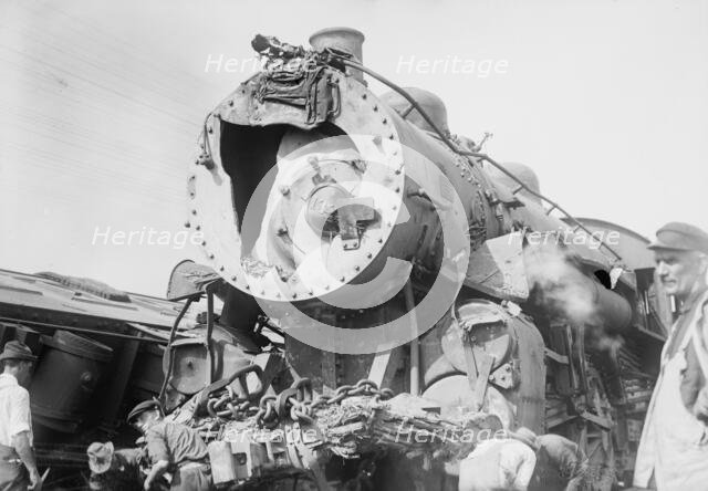 Engine which wrecked train on New Haven, 1913. Creator: Bain News Service.