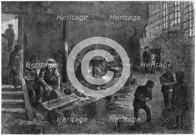 Hull of the fork-grinders, Sheffield steel manufactures, 1866.Artist: Palmer