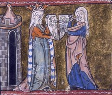 Guinevere with the cleft shield, c1316.  Creator: Unknown.