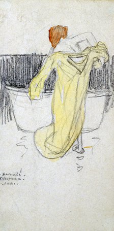 'Red-headed Woman ... in the Bathroom', c1900-1917. Artist: Raphael Kirchner