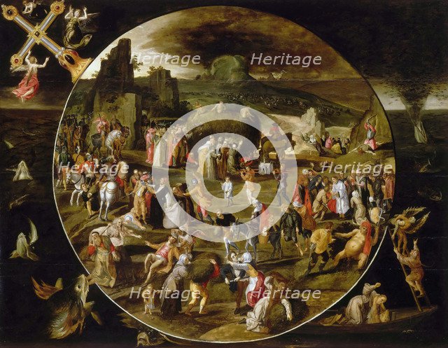 The Haywain, Allegory of the Vanity of the World. Artist: Mostaert, Gillis (1534-1598)