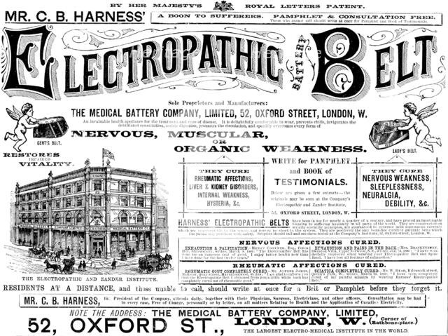 Advertisement for Mr. C. B. Harness’ Electropathic Belt, 1890. Creator: Unknown.