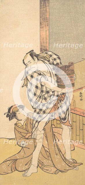 Scene from the Play Yoshitsune and the Thousand Cherry Trees (Yoshitsune..., 8th or 9th month, 1784. Creator: Katsukawa Shunko.