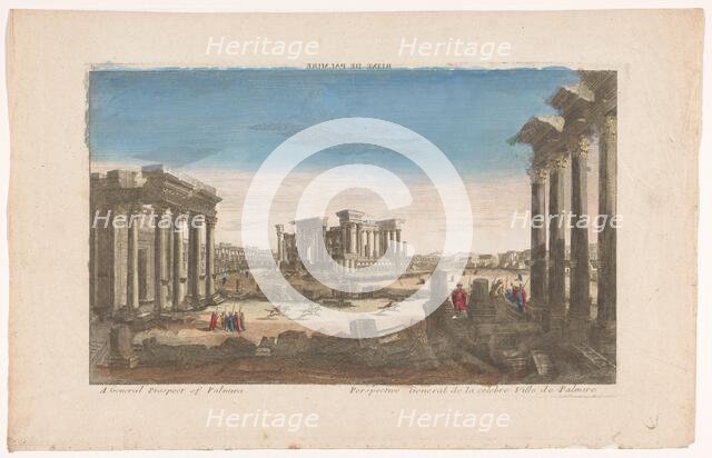 View of the ruins of Monuments in Palmyra seen from the northwest side, 1700-1799. Creator: Anon.